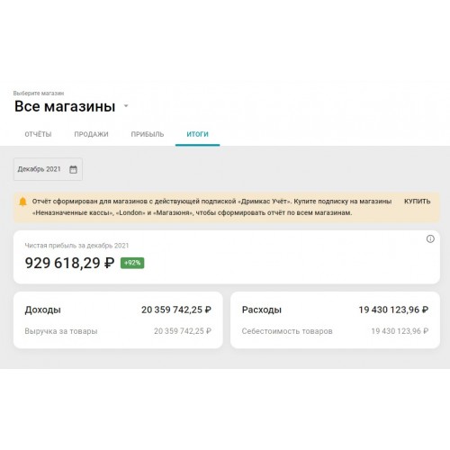 Дримкас Учет Лицензия на 12 месяцев